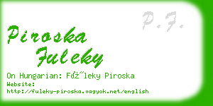 piroska fuleky business card